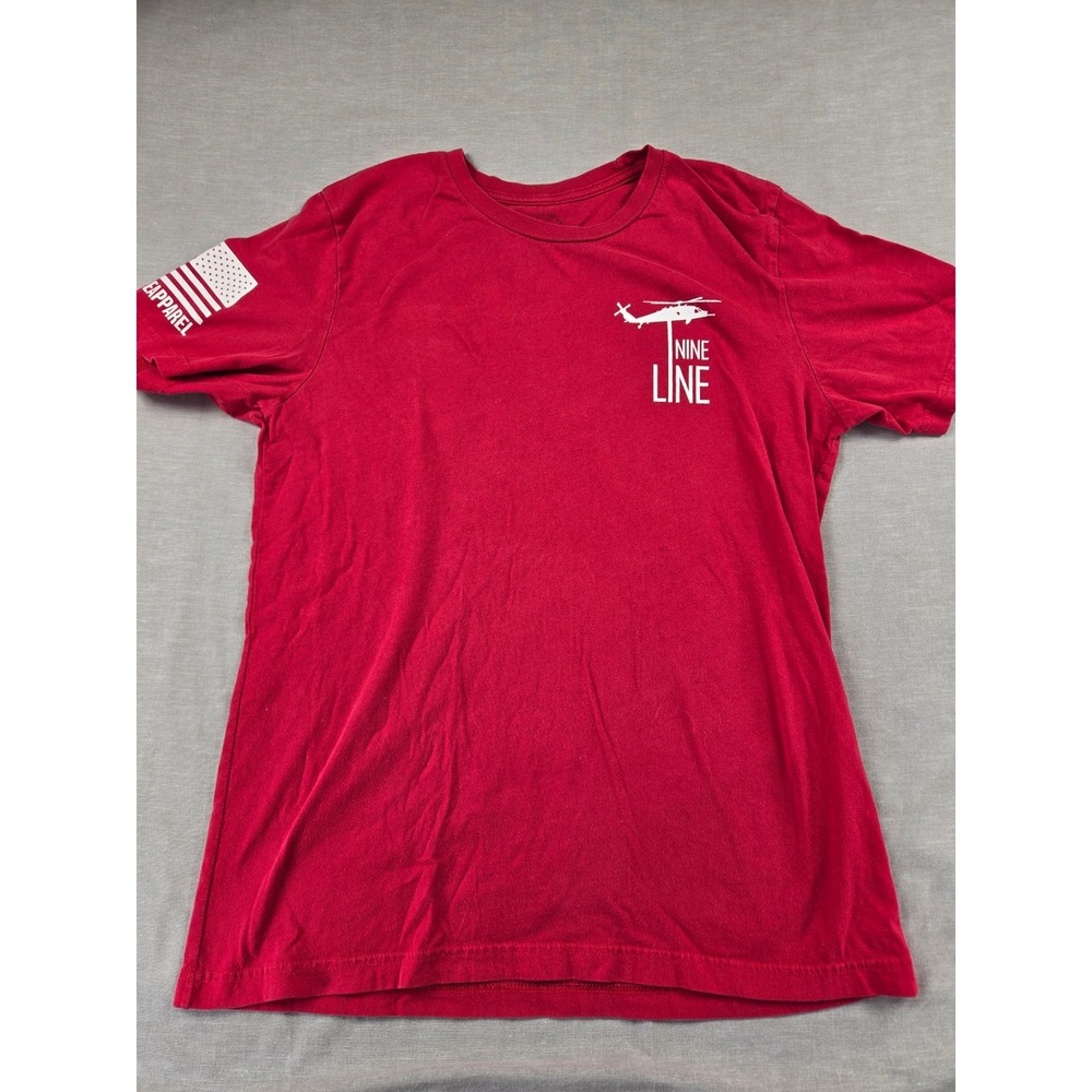 Nine Line Apparel Mens Red RED Remember Everyone Deployed Graphic T-Shirt Large
